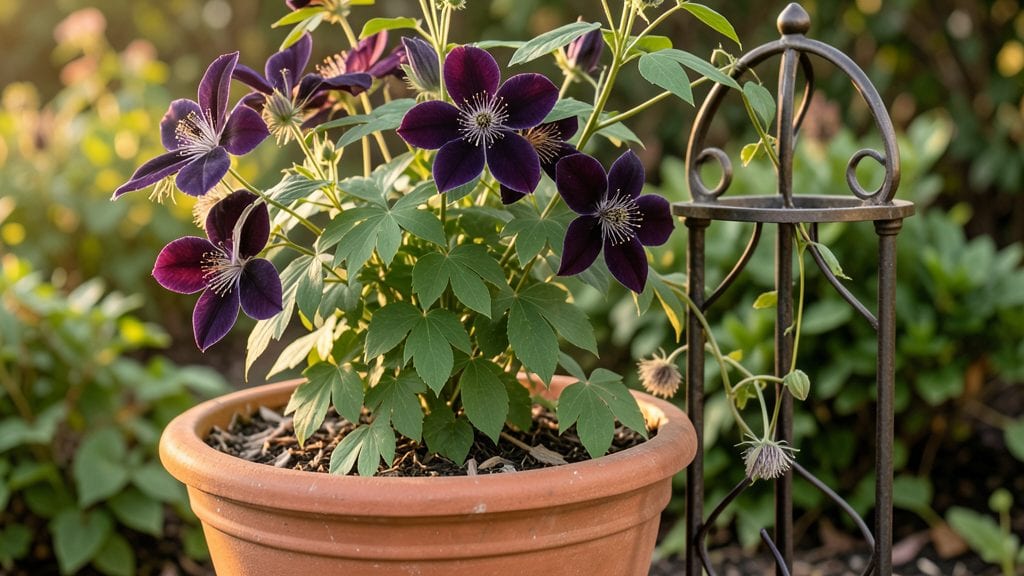 Clematis Container Gardening: Thriving Vines With Minimal Space Hacks